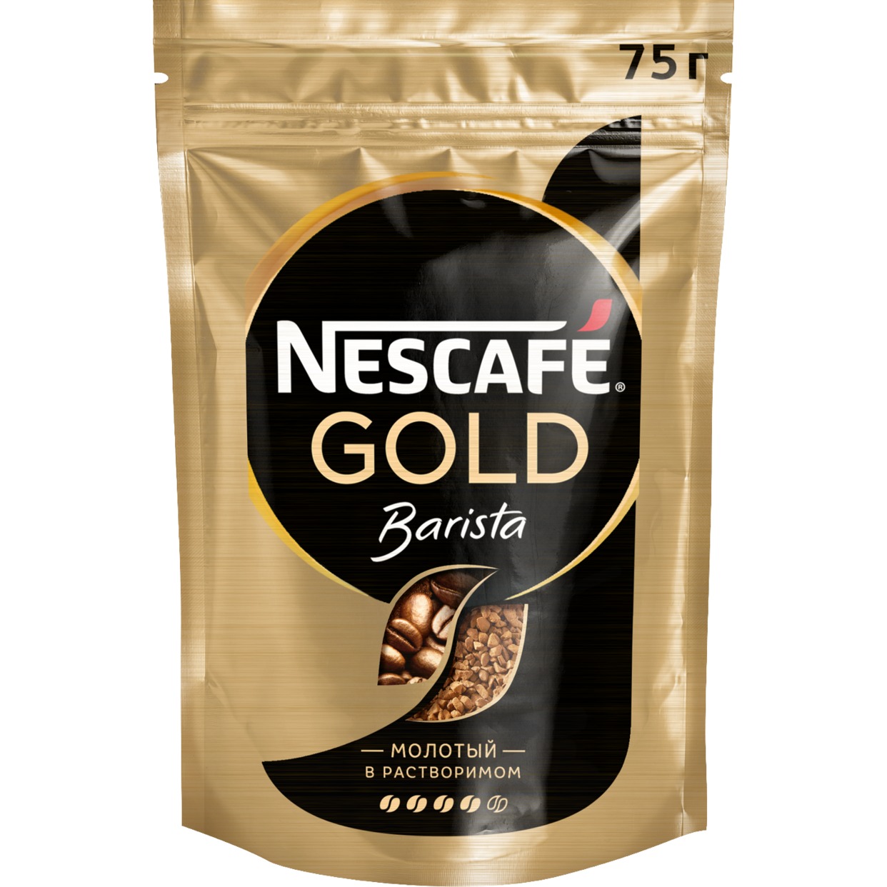 Кофе Nescafe Gold, Barista, молотый в растворимом, 75 г по акции в Пятерочке