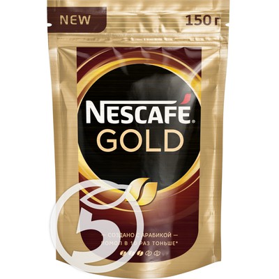 Кофе "Nescafe" Gold растворимый с добавлением молотого 150г по акции в Пятерочке
