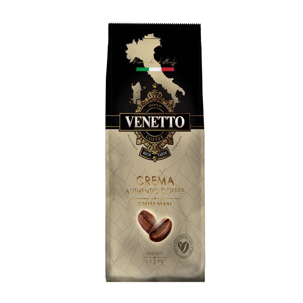 Кофе VENETTO Crema натуральный жареный в зернах 1000г