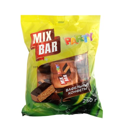 Конфеты "Mixbar" вафельные глазированные с ароматом шоколада 250г по акции в Пятерочке