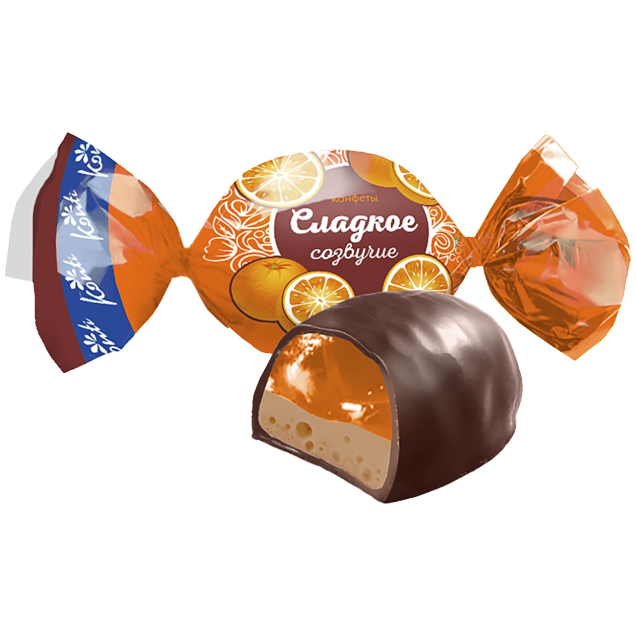 Конфеты Сладкое созвездие, апельсин в шоколаде, Konti, 1 кг