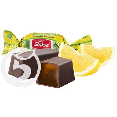 Конфеты "Slakon" Желейные вкус лимон гл. 1кг по акции в Пятерочке