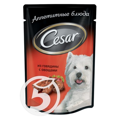 Корм "Cesar" Говядина и овощи для взрослых собак 100г
