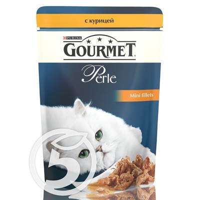 Корм "Gourmet" Perle С курицей для кошек 85г