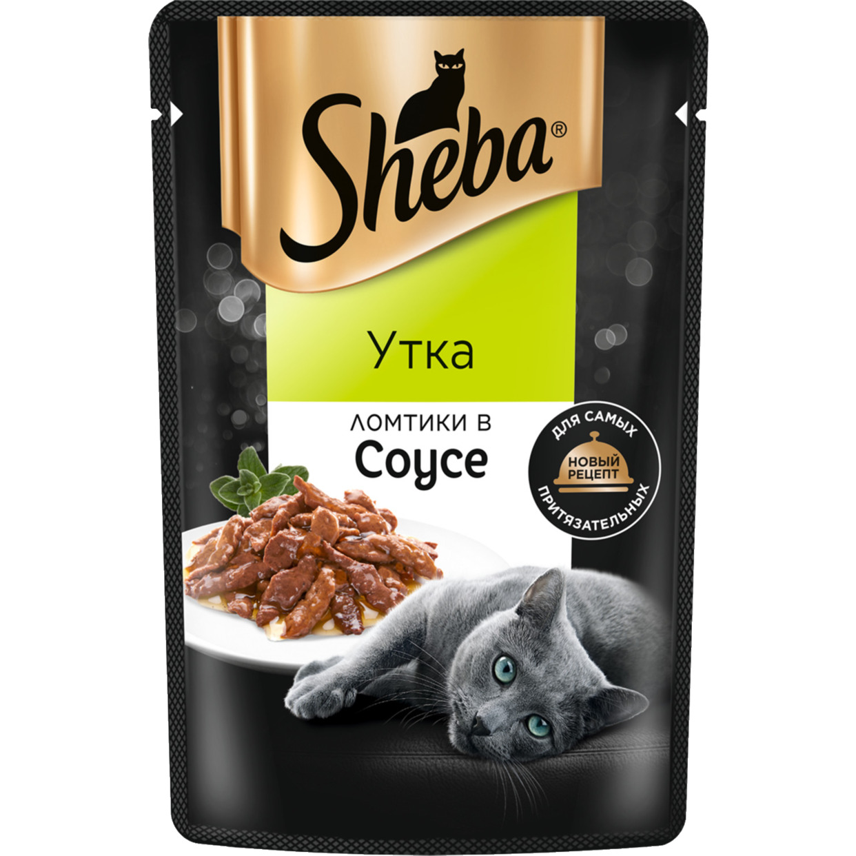 Корм консервированный полнорационный SHEBA для взрослых кошек с уткой "Ломтики в соусе. Утка", 75г по акции в Пятерочке