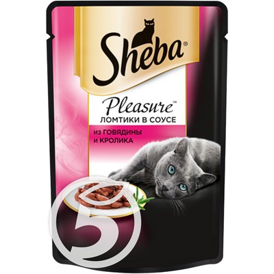 Корм "Sheba" Pleasure говядина и кролик для кошек 85г