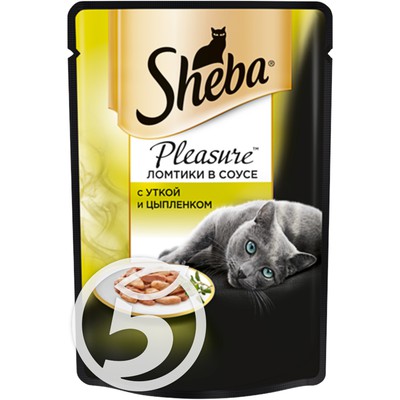 Корм "Sheba" Pleasure утка и цыпленок для кошек 85г