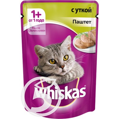Корм "Whiskas" Паштет с уткой для кошек 85г