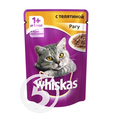 Корм "Whiskas" Рагу с телятиной для кошек 85г