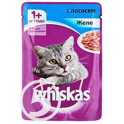 Корм "Whiskas" Желе с лососем для кошек 85г