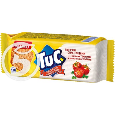 Крекер "Tuc" с томатом и ароматными травами 105г по акции в Пятерочке