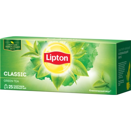 LIPTON Чай CLASSIC зел.байх.пак.25х1.7г по акции в Пятерочке