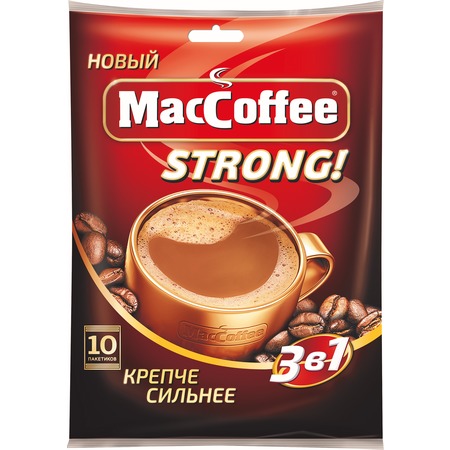 MACCOFFEE Нап.STRONG 3в1 коф.раст.10х16г