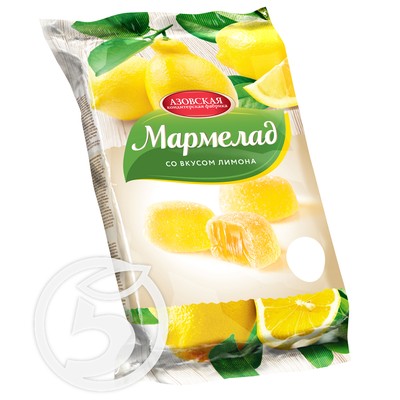 Мармелад "Азовская Кф" со вкусом лимона 300г по акции в Пятерочке
