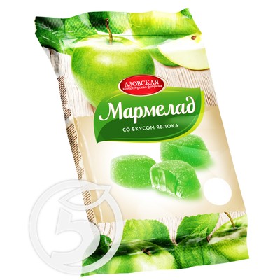 Мармелад "Азовская Кф" со вкусом яблока 300г по акции в Пятерочке
