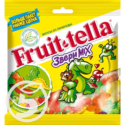 Мармелад "Fruittella" жевательный Звери Mix 150г
