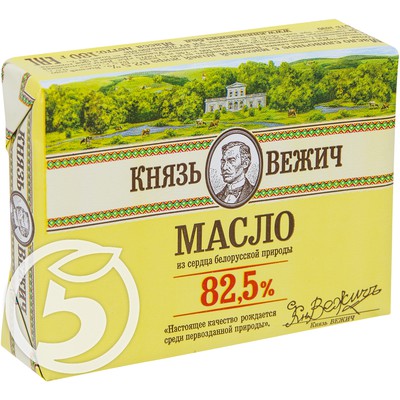 Масло "Князь Вежич" сливочное 82.5% 180г по акции в Пятерочке