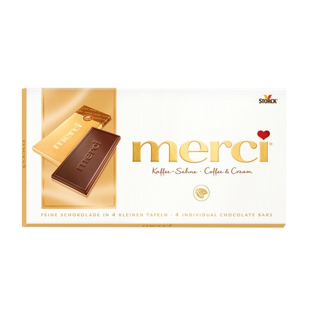 MERCI Шоколад молочный коф/бел.100г