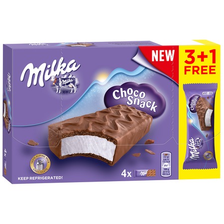 MILKA Пирожное Шоколадный Перекус бисквитное с кремом с цельным молоком в молочном шоколаде 32х4 гр