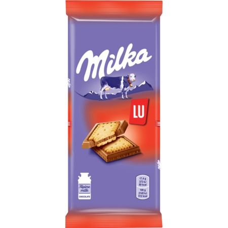 MILKA Шоколад мол.с печеньем LU 87г по акции в Пятерочке