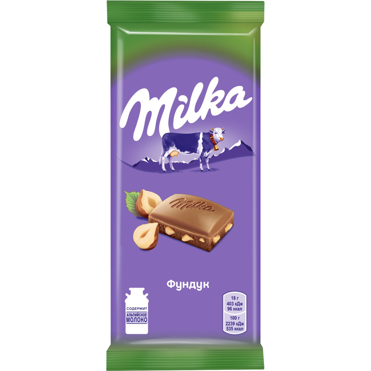 MILKA Шоколад молочный с фунд.90г по акции в Пятерочке