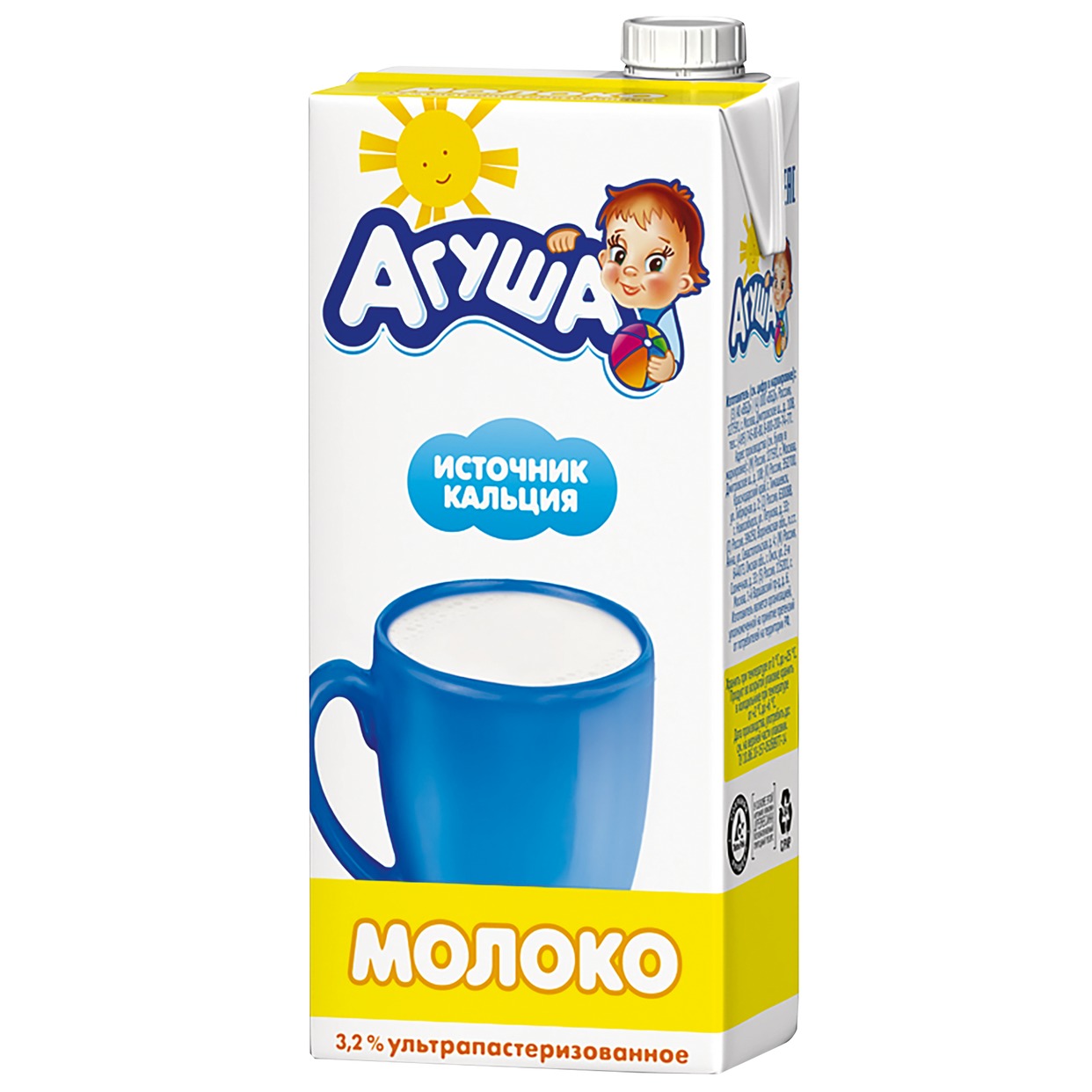 Молоко Агуша для детей от 3 лет ультрапастеризованное 3,2% 925мл по акции в Пятерочке