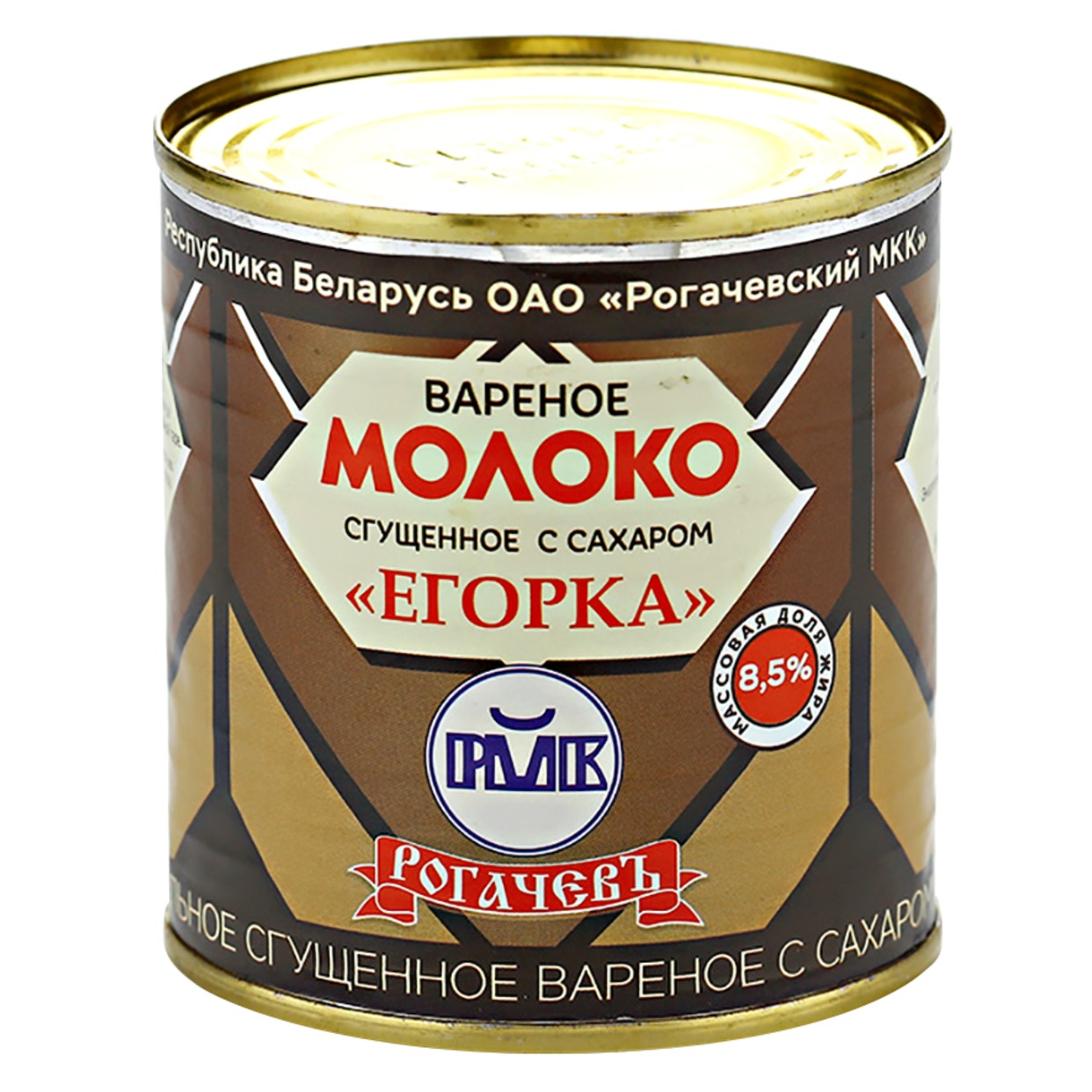 Молоко сгущенное вареное с сахаром "Егорка" Рогачев 8,5% жирн., 360 гр.