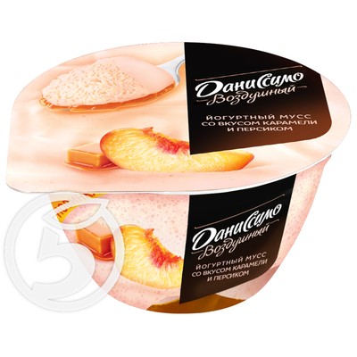 Мусс йогуртный "Даниссимо" Воздушный карамель-персики 5,4% 135мл