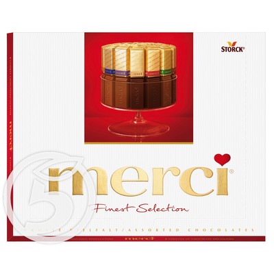 Набор шоколадных конфет "Merci" Ассорти 8 видов шоколада 250г