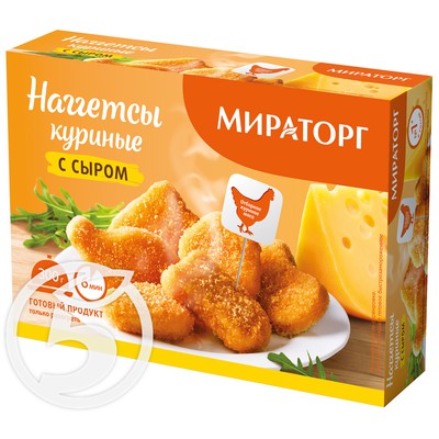 Наггетсы "Мираторг" куриные с сыром 300г по акции в Пятерочке