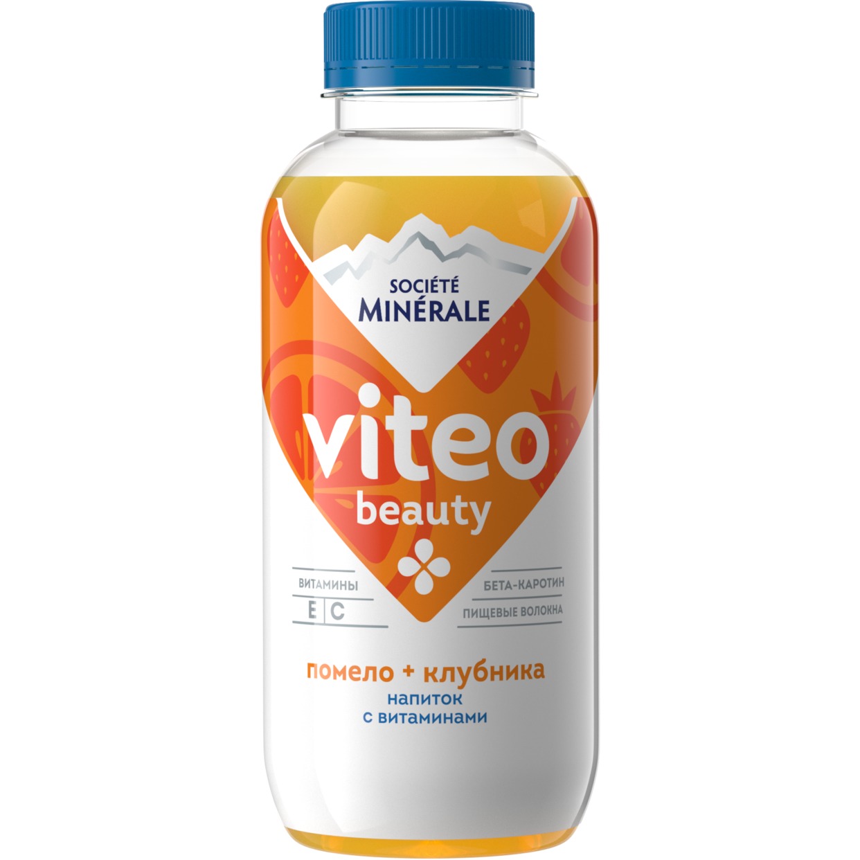 Напиток безалкогольный негазированный торговой марки «Societe Minerale Viteo» с витаминами вкус помело-клубника, 0,4