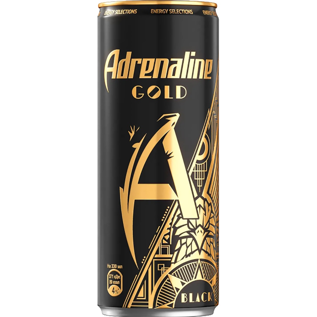 Напиток безалкогольный тонизирующий газированный пастеризованный «Adrenaline Gold. Black»(«Адреналин Голд. Блэк») 0,33л Х 12