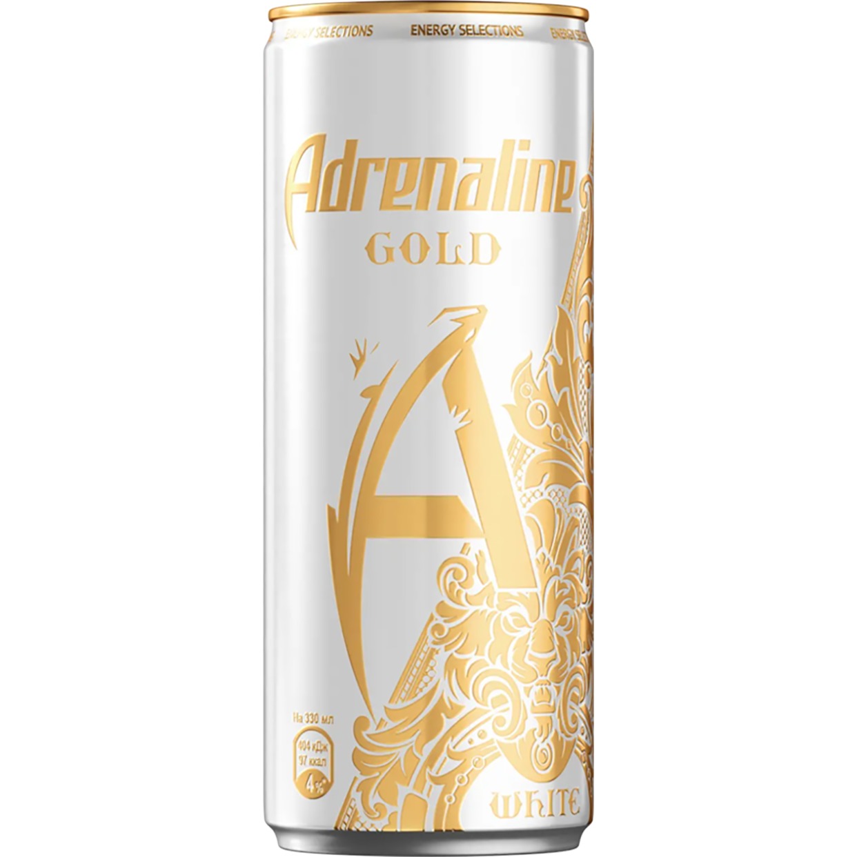 Напиток безалкогольный тонизирующий газированный пастеризованный «Adrenaline Gold. White»(«Адреналин Голд. Вайт») 0,33л Х 12