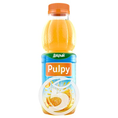 Напиток "Добрый" Pulpy Апельсин с мякотью сокосодержащий 450мл по акции в Пятерочке
