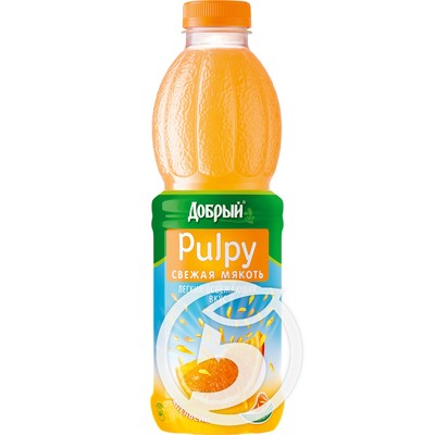 Напиток "Добрый" Pulpy Апельсин с мякотью сокосодержащий 900мл по акции в Пятерочке