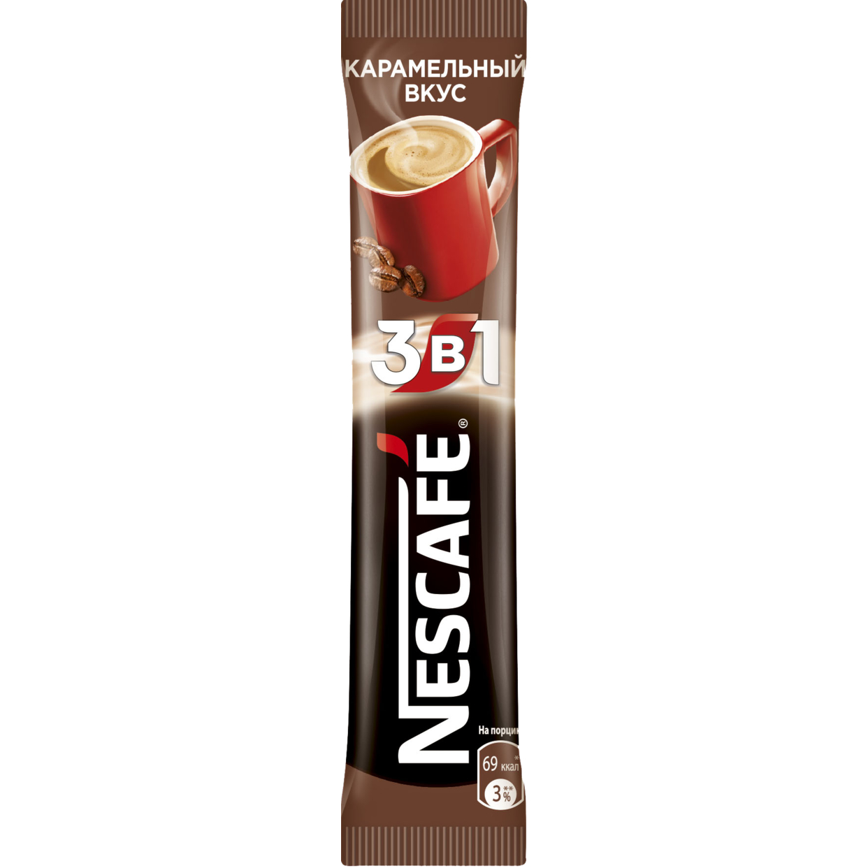 Напиток кофейный растворимый NESCAFE 3 в 1 Карамельный вкус, 16 г