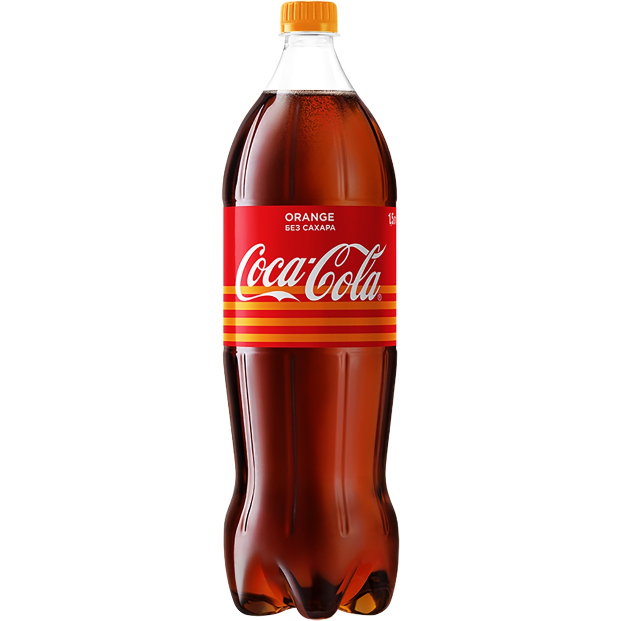 Напиток "Кока-Кола со вкусом апельсина" (Coca-Cola Orange) б/алк.сил.газ.1,5л по акции в Пятерочке