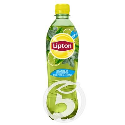 Напиток "Lipton" Ice Tea Лайм и Мята чай зеленый 500мл по акции в Пятерочке
