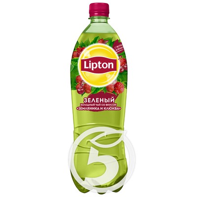 Напиток "Lipton" Зеленый Холодный Чай Земляника клюква 1л по акции в Пятерочке