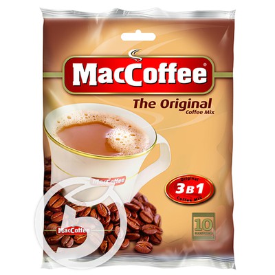 Напиток "Maccoffee" 3в1 кофейный растворимый 10пак*20г по акции в Пятерочке