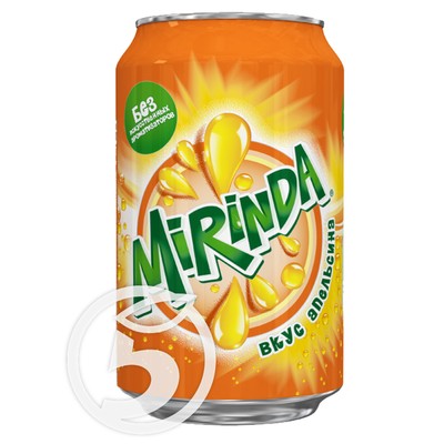 Напиток "Mirinda" Orange 330мл по акции в Пятерочке