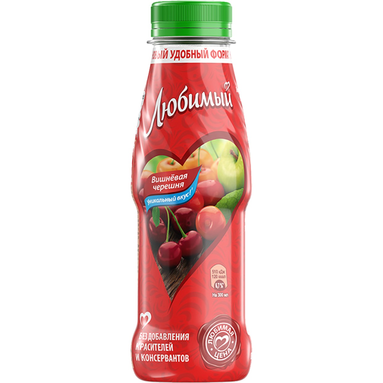 Напиток сокосодержащий из яблок, вишни и черешни осветленный «Вишневая черешня» 0.3л ПЭТ