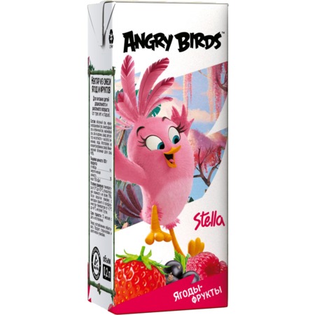 Нектар Angry Birds, ягоды-фрукты, 0,2 л