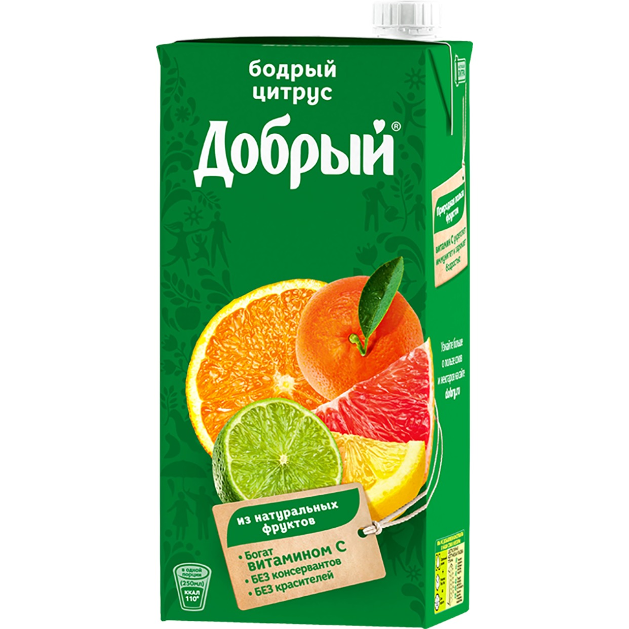 Нектар Добрый, апельсин-грейпфрут-мандарин-лимон-лайм, 2 л