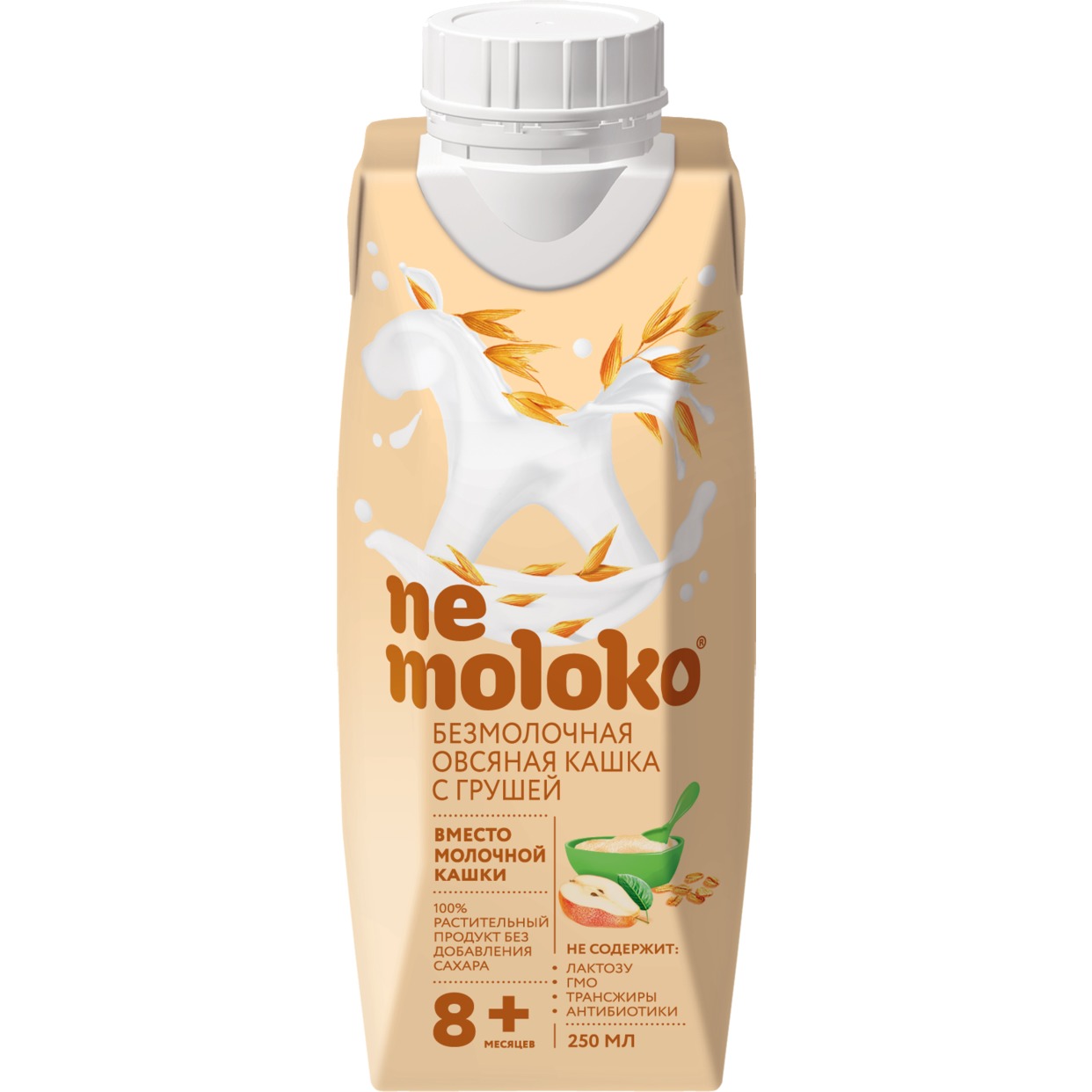"Nemoloko" каша овсяная безмолочная с грушей для детского питания ,обогащенная витаминами и минеральными веществами 0,25л