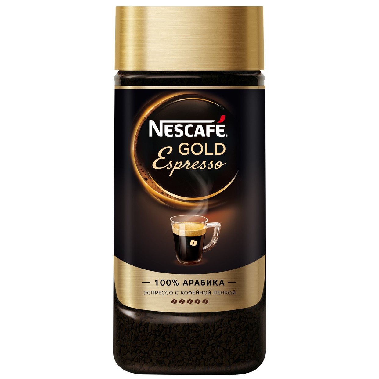 NESCAFE® Gold Espresso НАТУРАЛЬНЫЙ РАСТВОРИМЫЙ ПОРОШКОВООБРАЗНЫЙ КОФЕ 85 г по акции в Пятерочке