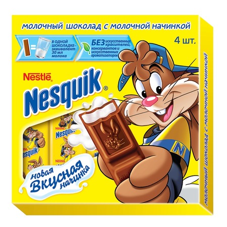 NESQUIK Шоколад мол.с молочной нач.50г по акции в Пятерочке