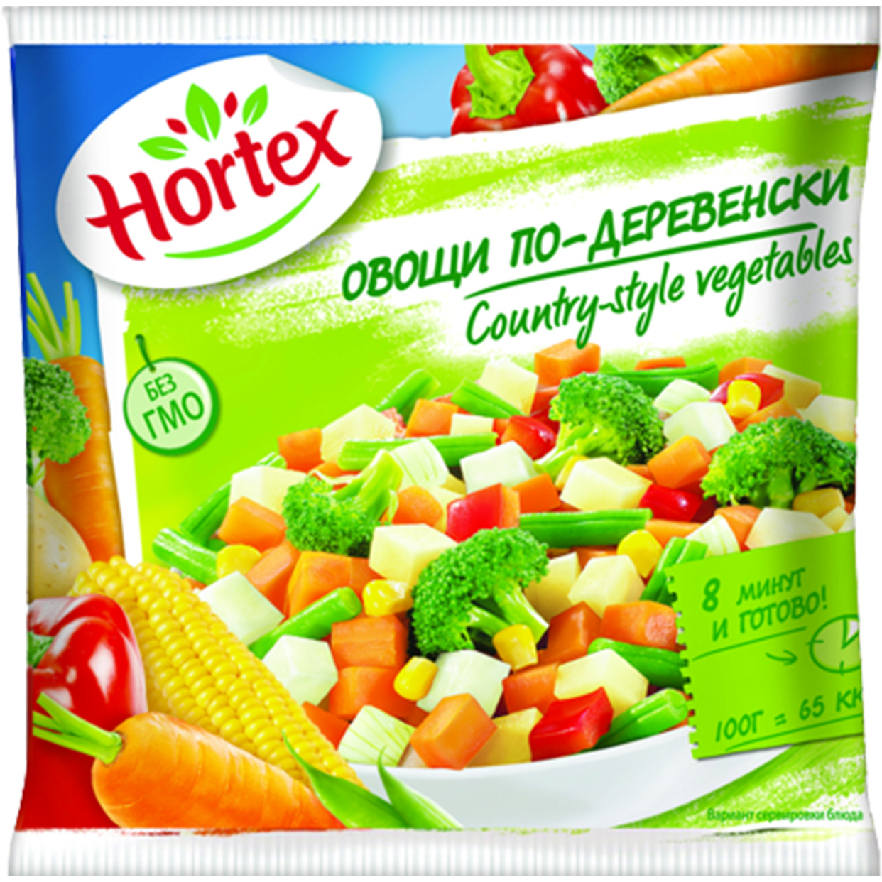 Овощная смесь с картофелем быстрозамороженная Овощи по-деревенски HORTEX 400гр.