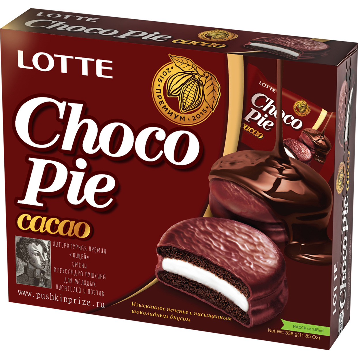 Печенье Lotte Choco Pie Cacao в глазури 336 г