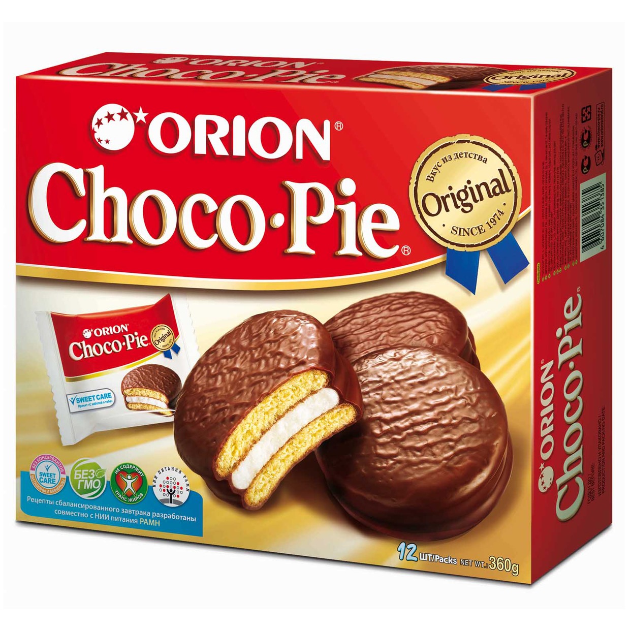 Пирожное Orion Choco Pie в глазури 12шт*30г по акции в Пятерочке